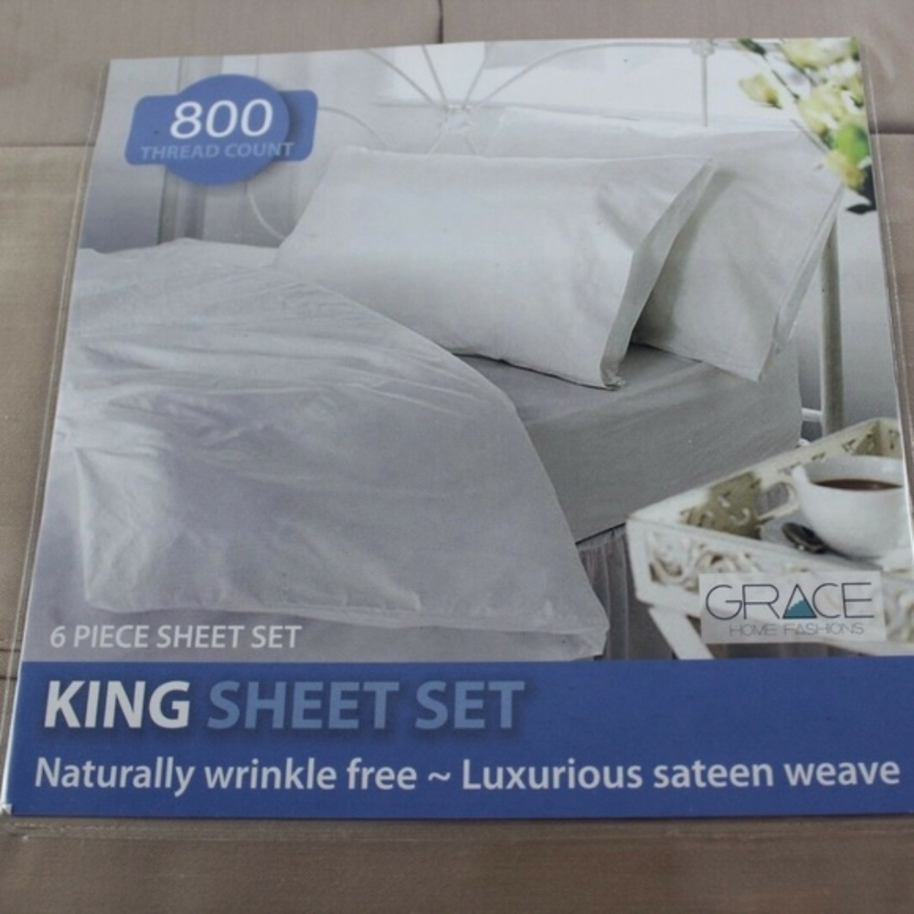 Sateen King Sheet Set 6 Pieces 800 Thread Count
